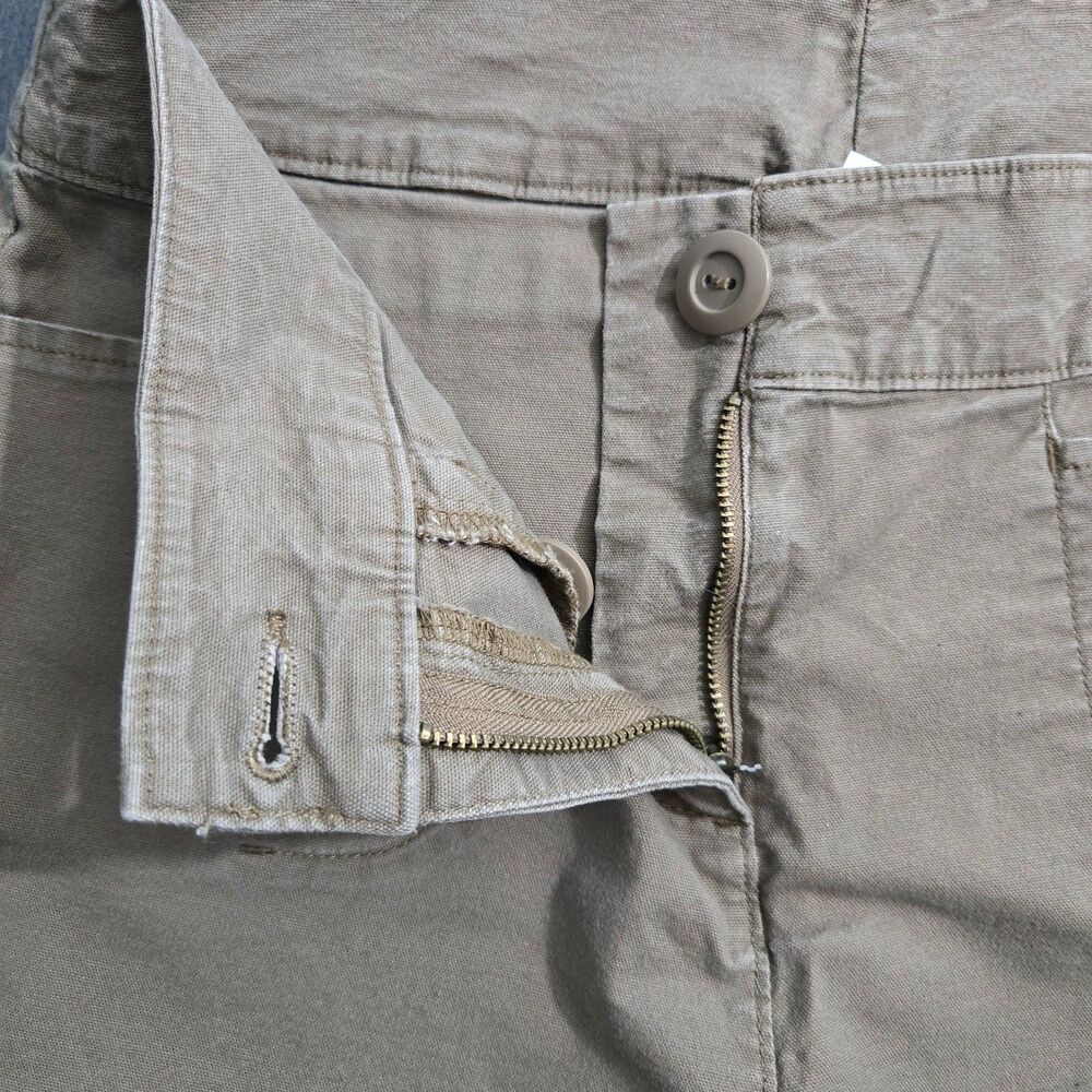 Woolrich Capri Pants Women 4 Brown Mid Rise Straight Leg Ankle Slit - Picture 5 of 12